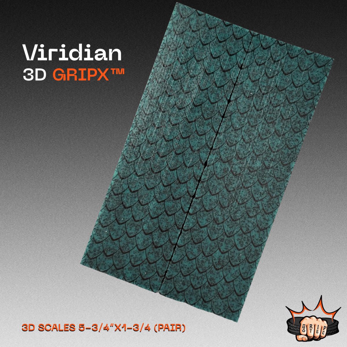 Viridian GripX - Grip-Tec™ Composites - 3D Scales (Pair 5-3/4"x1-3/4"x5/16")