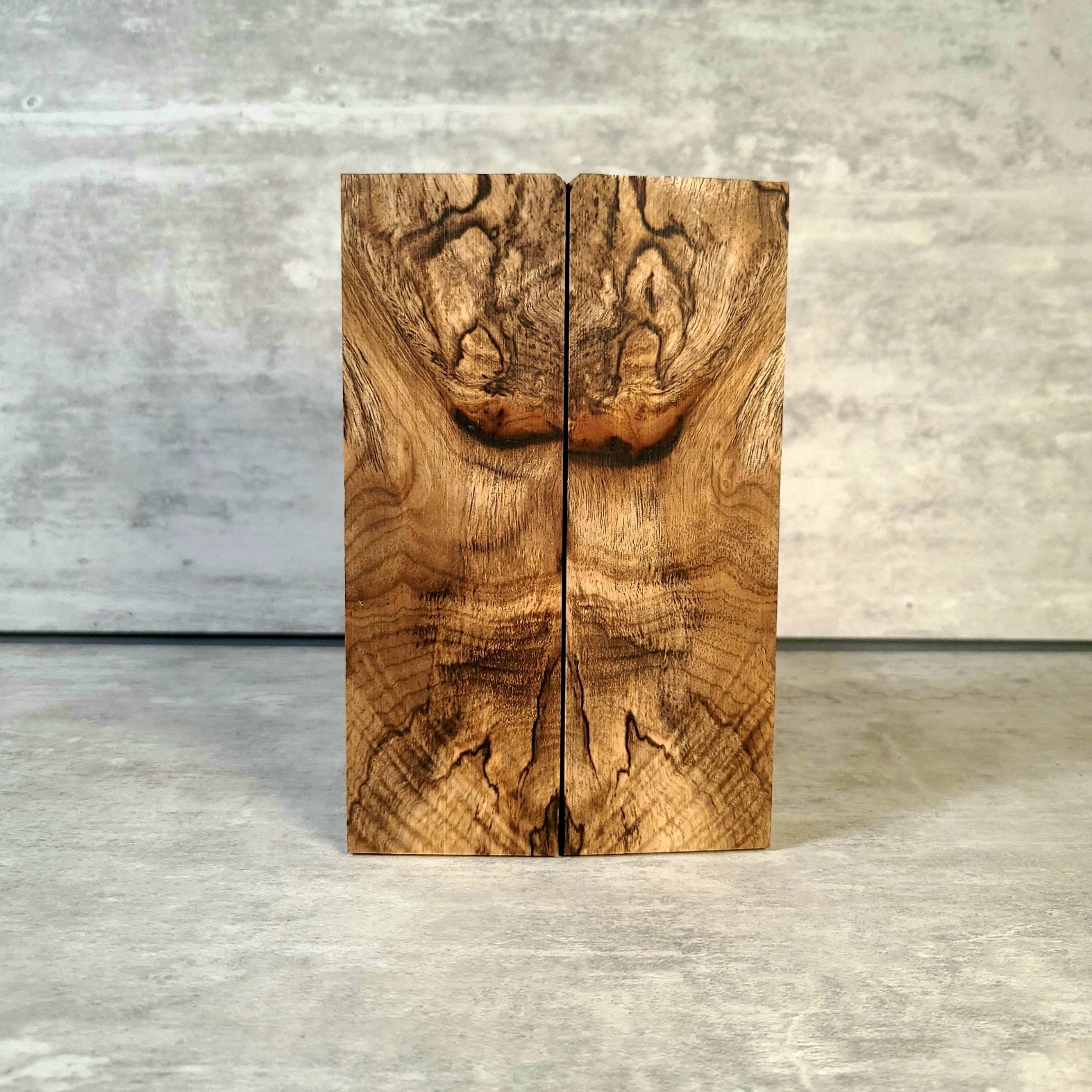 #2093 - Curly, Spalted Myrtle Burl - K&G Stabilized - RockSolid Scales -