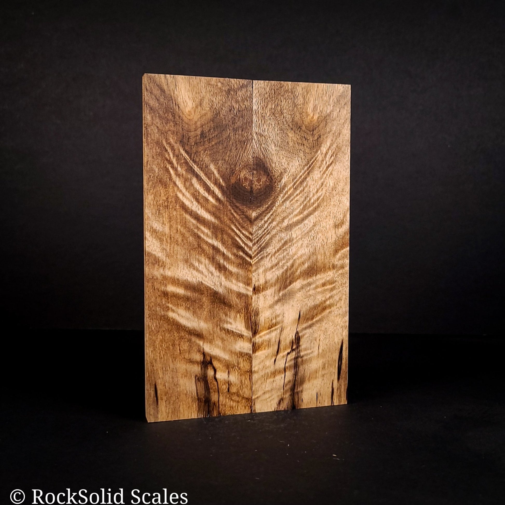 #2129 - Spalted, Curly Myrtle - K&G Stabilized - RockSolid Scales -