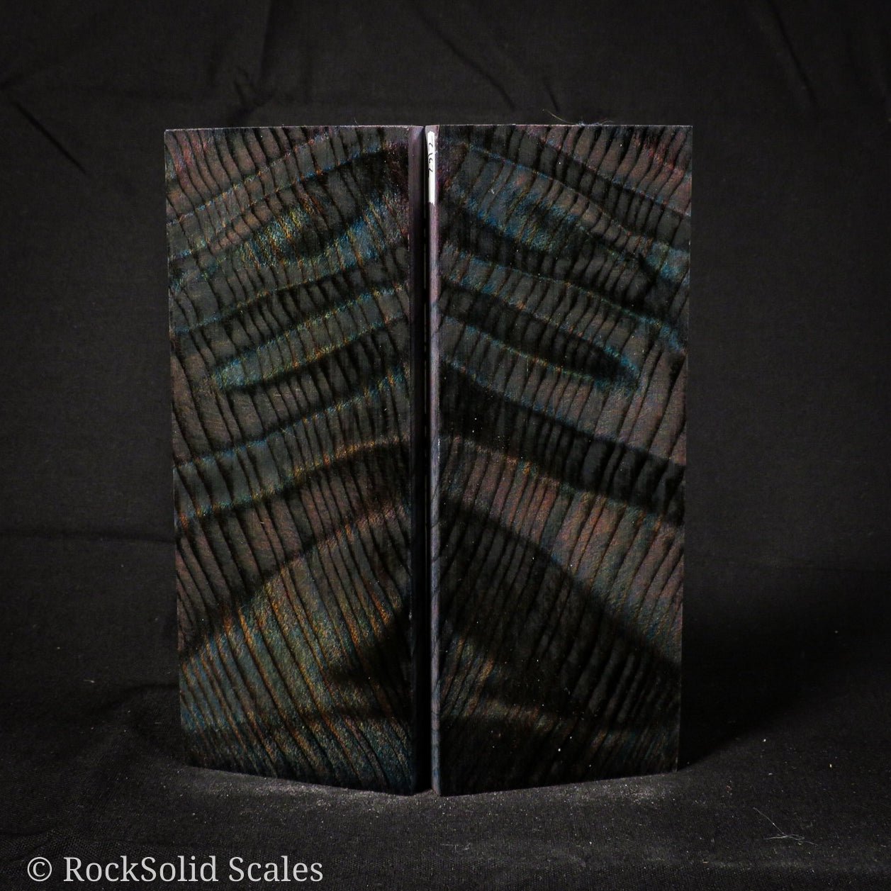 #2162 - Blue/Purple Double Dyed Curly Redwood - RockSolid Scales -