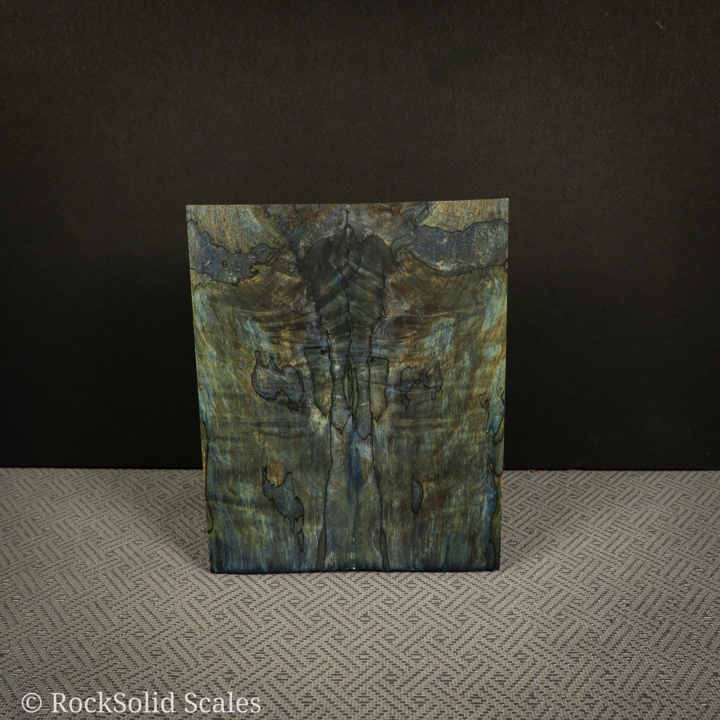 #2306 - Blue an Orange Double Dyed Curly, Spalted Maple - RockSolid Scales -