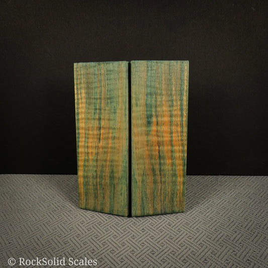 #2312 - Teal and Orange Double Dyed Curly Maple - RockSolid Scales -