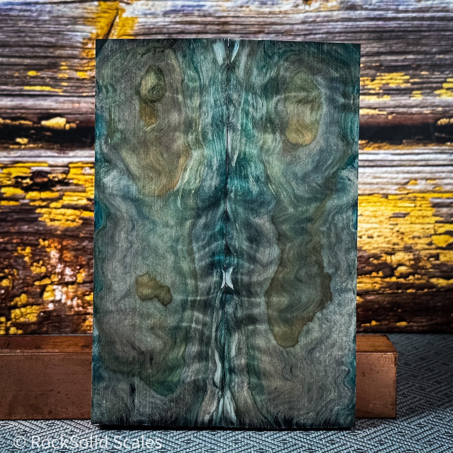 2315 - Orange and Teal Double Dyed Curly Sugi Pine - RockSolid Scales -