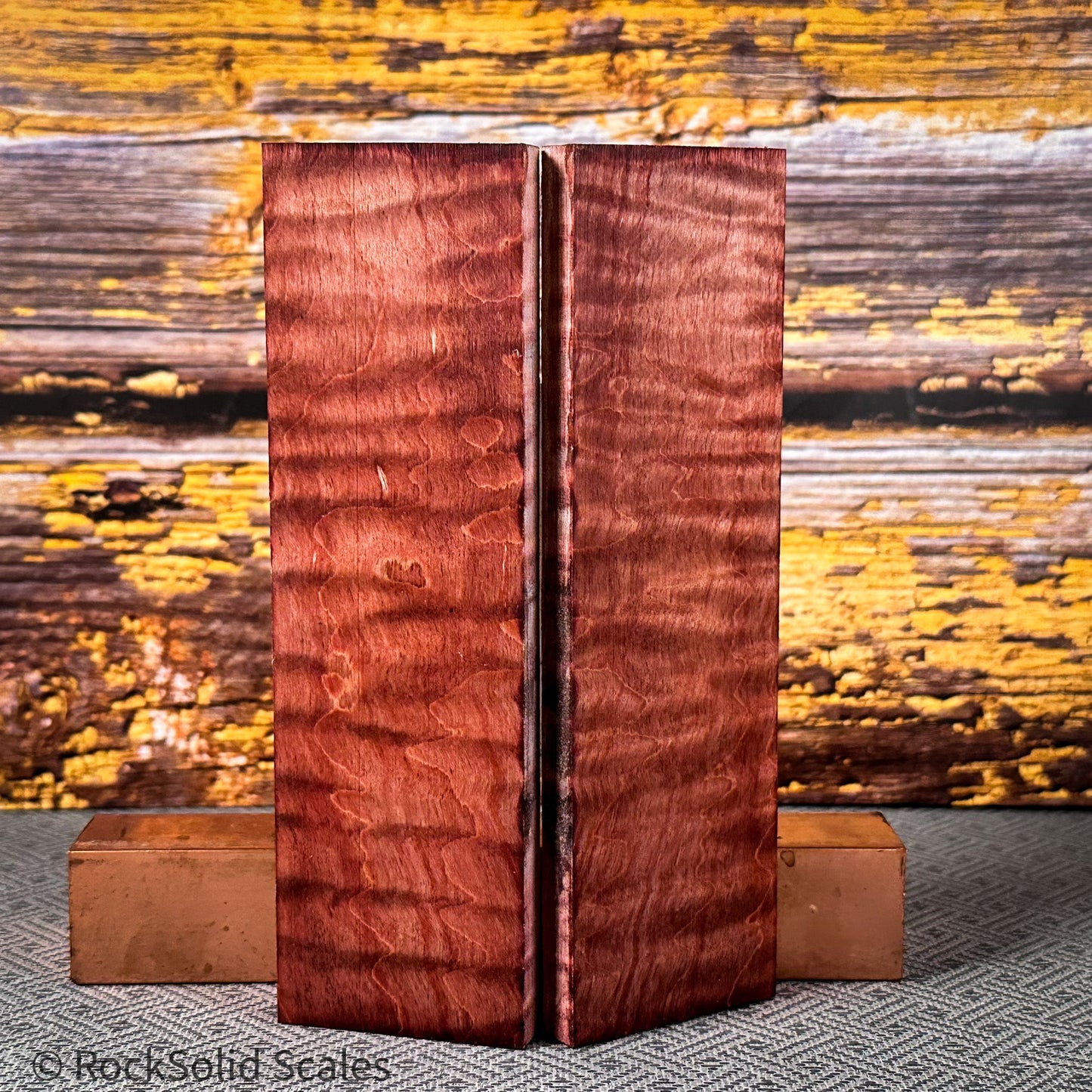 #2358 - Magenta and Orange Double Dyed Curly Maple - Bargain Bin - RockSolid Scales -