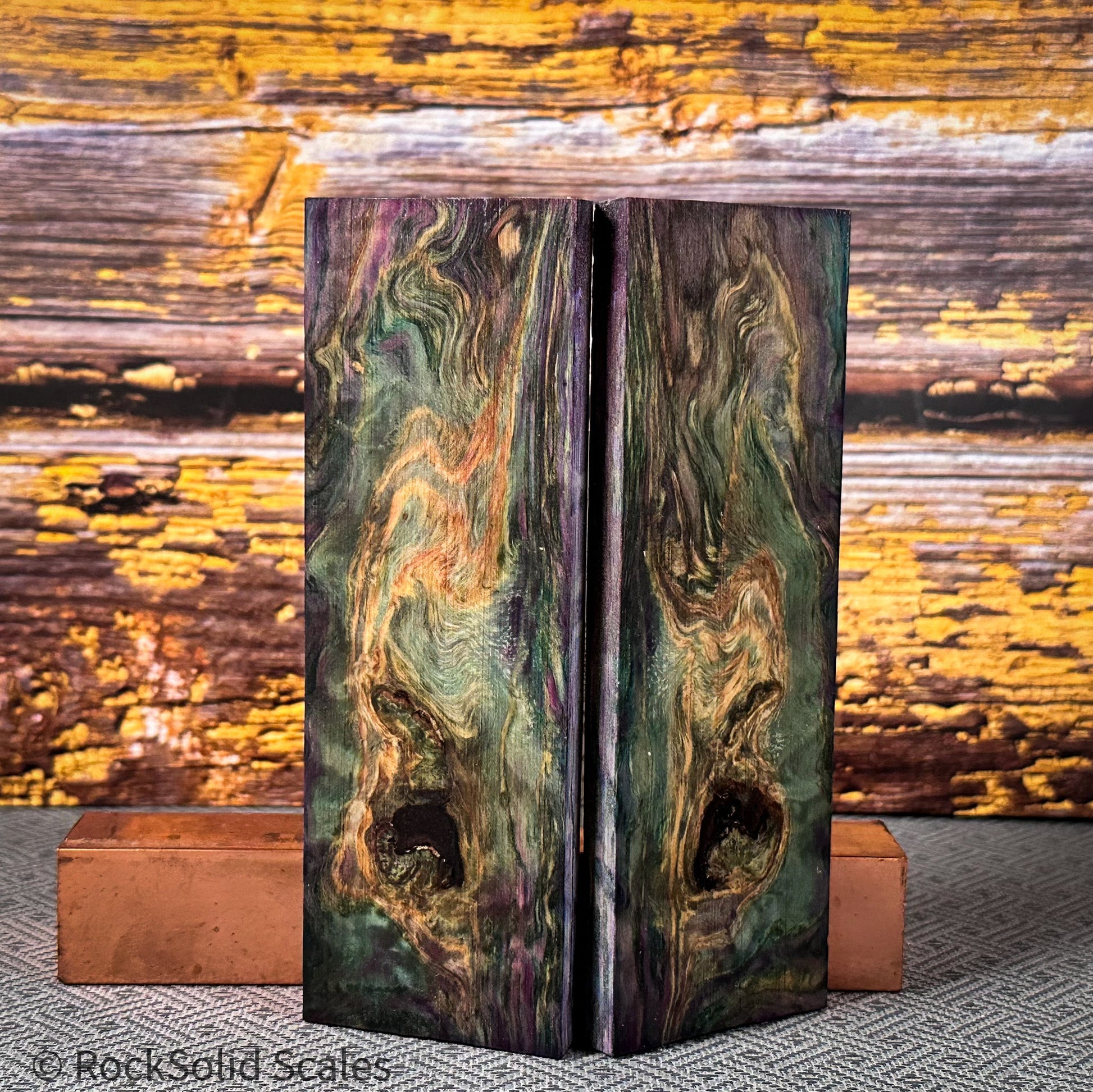 #2362 - Teal and Magenta Double Dyed Sugi Pine - RockSolid Scales -