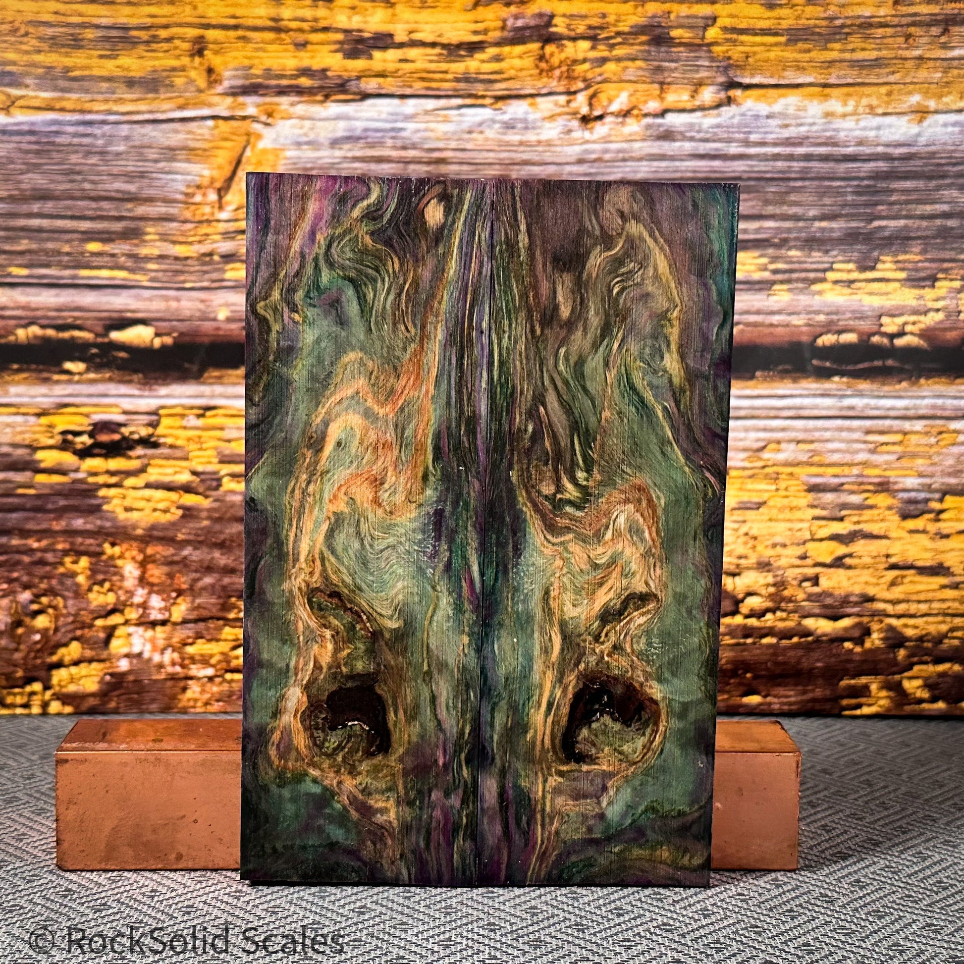 #2362 - Teal and Magenta Double Dyed Sugi Pine - RockSolid Scales -