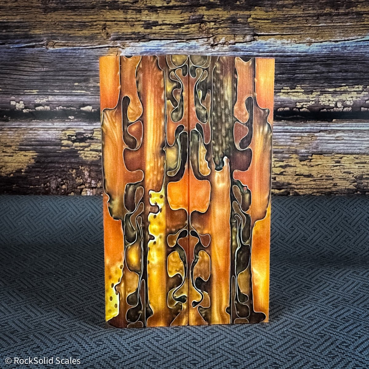 #2391 - Orange/Black Mesh Swirl Acrylic - RockSolid Scales -