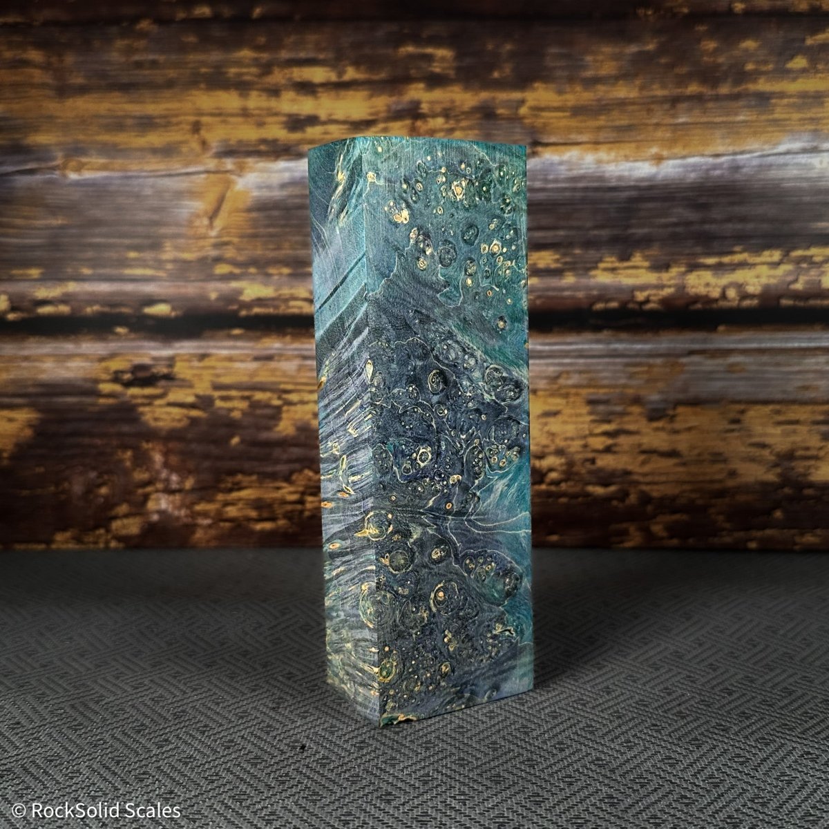 #2399 - Blue Dyed Box Elder Burl Block - RockSolid Scales -