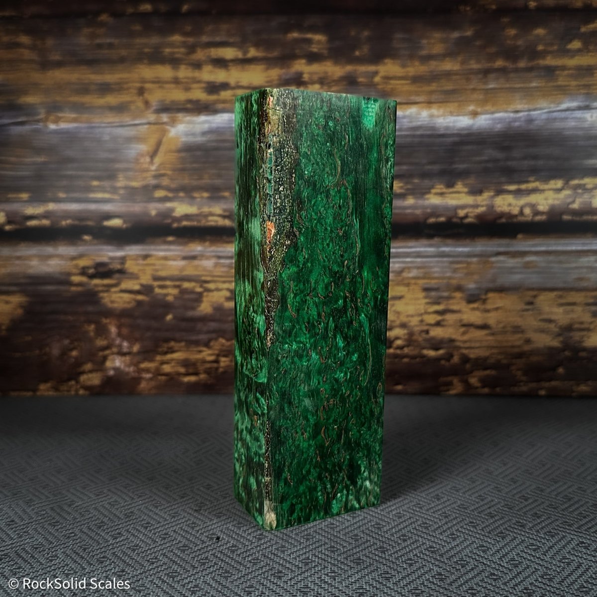 #2400 - Green Dyed Masur (Karelian) Birch Block - RockSolid Scales -