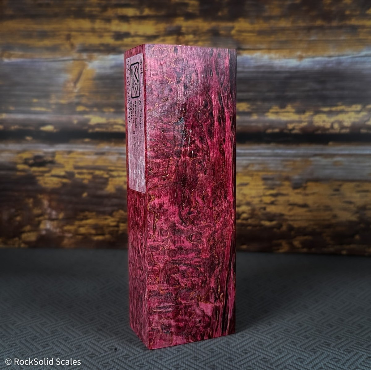#2401 - Magenta Dyed Masur (Karelian) Birch Block - RockSolid Scales -