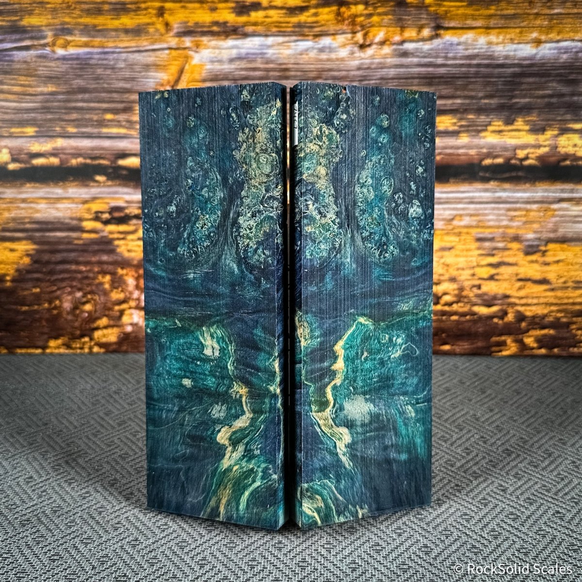 #2467 - Sea Blue and Teal Double Dyed Box Elder Burl - RockSolid Scales -