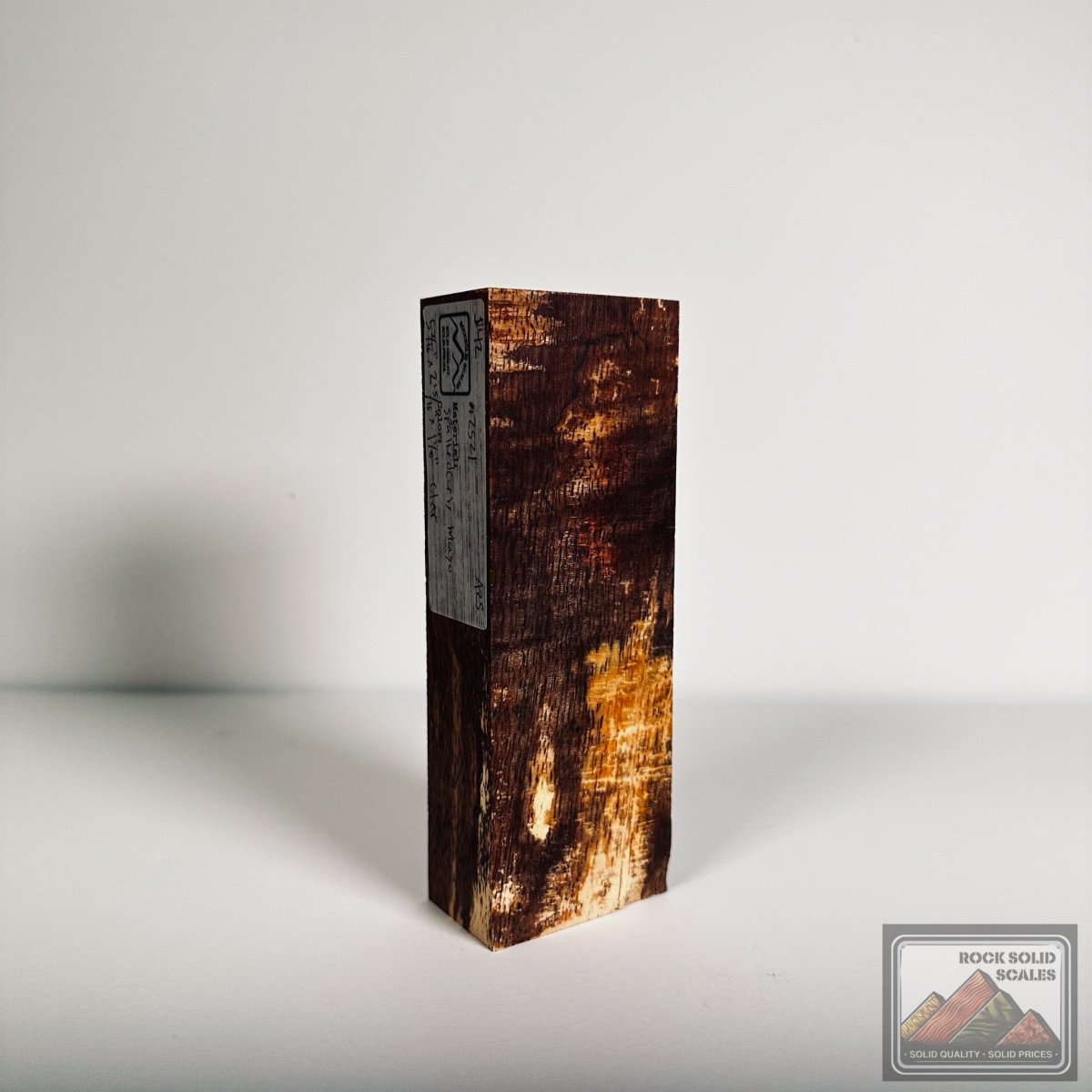 #2521 - Spalted Curly Mango Block - RockSolid Scales -