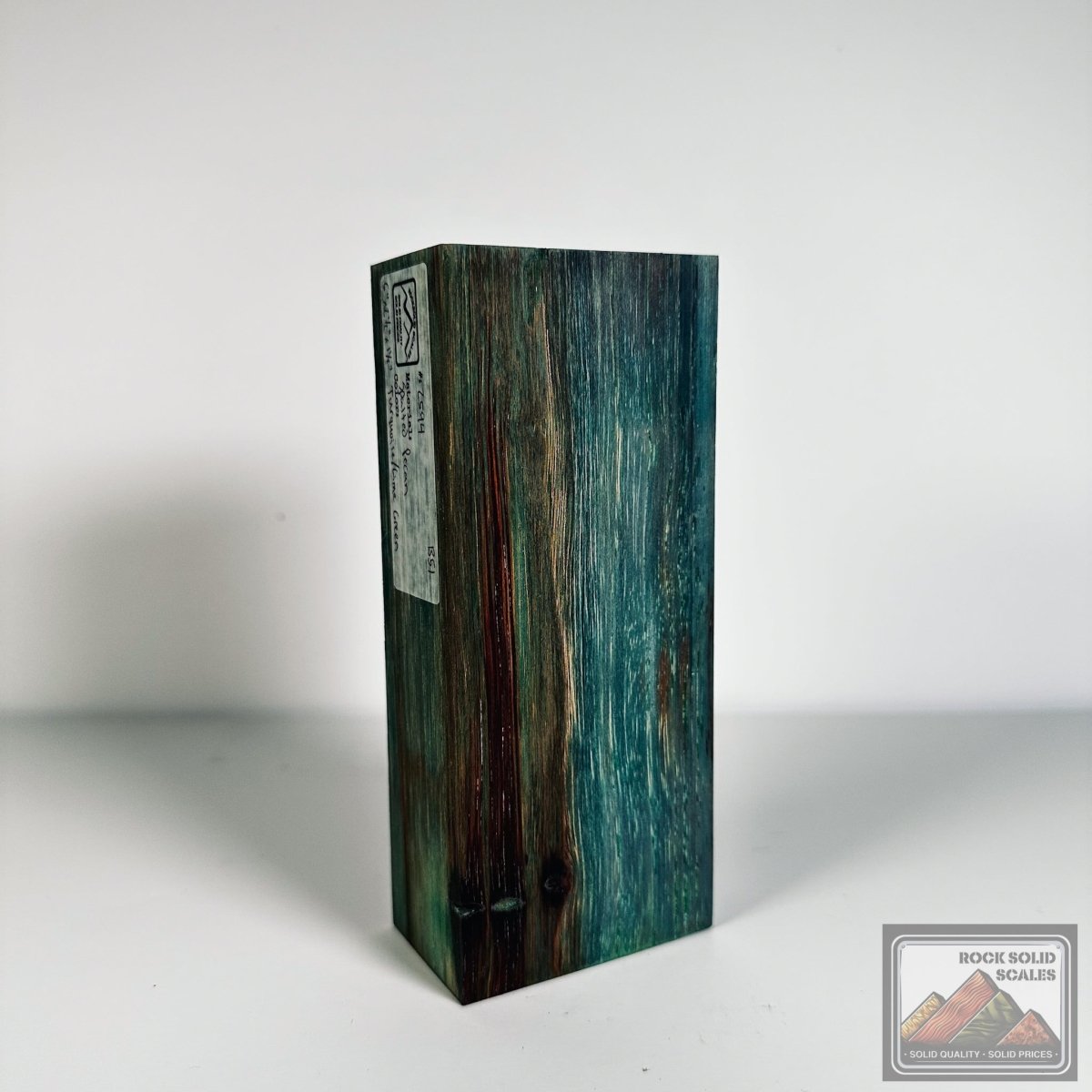 #2594 - Turquoise and Lime Spalted Alder Block - RockSolid Scales -