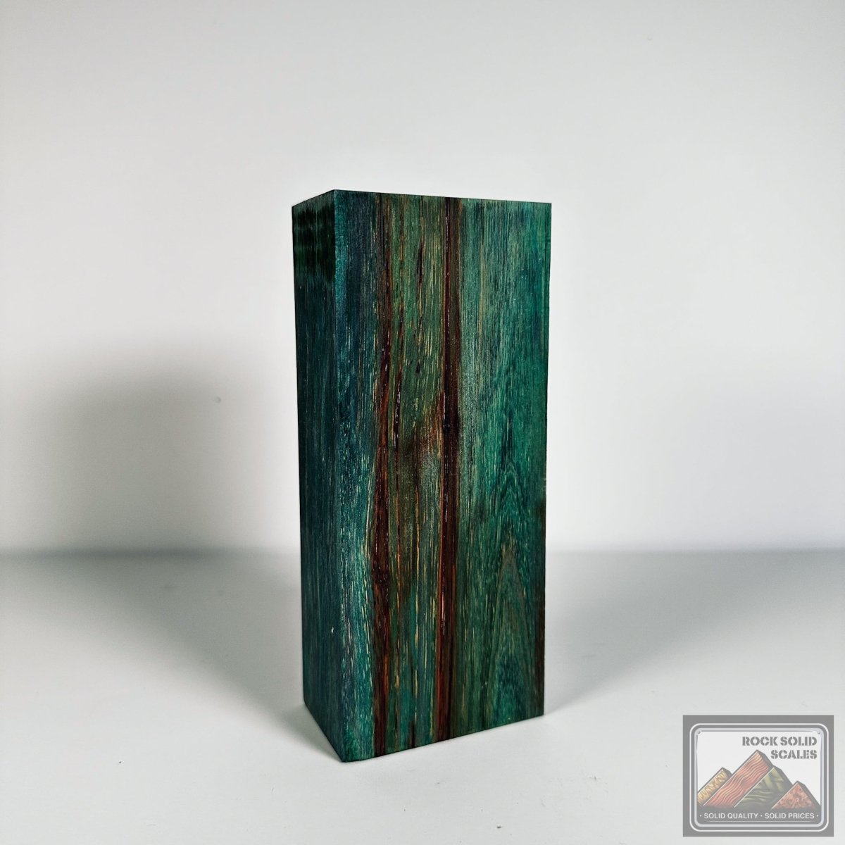 #2594 - Turquoise and Lime Spalted Alder Block - RockSolid Scales -