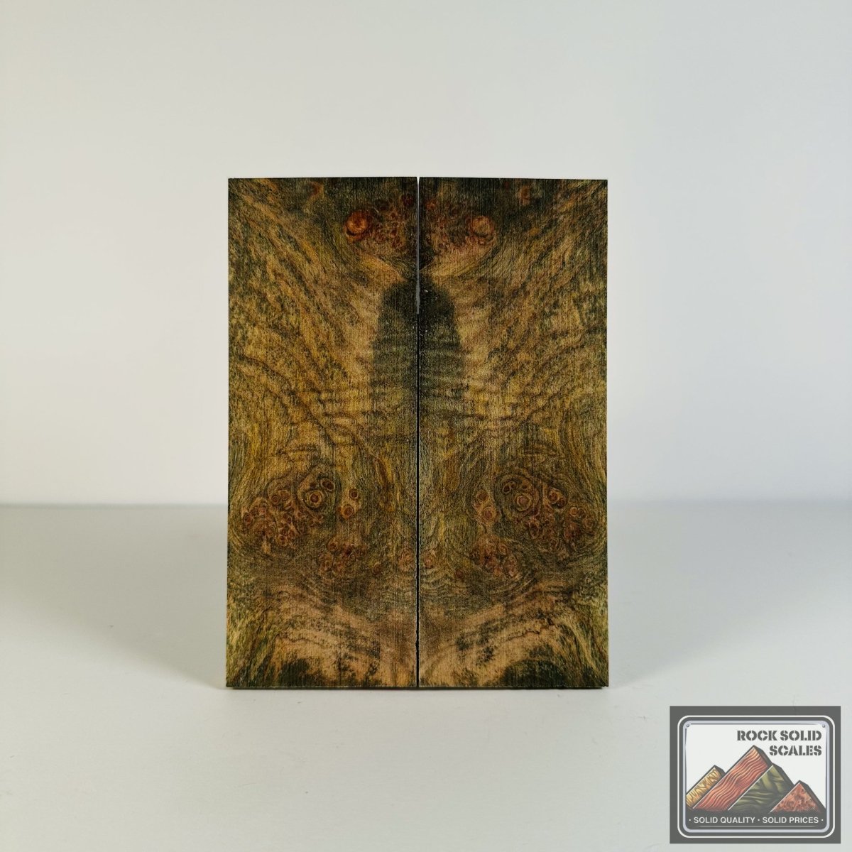 #2611 - Green and Blue Curly Maple Burl - RockSolid Scales -