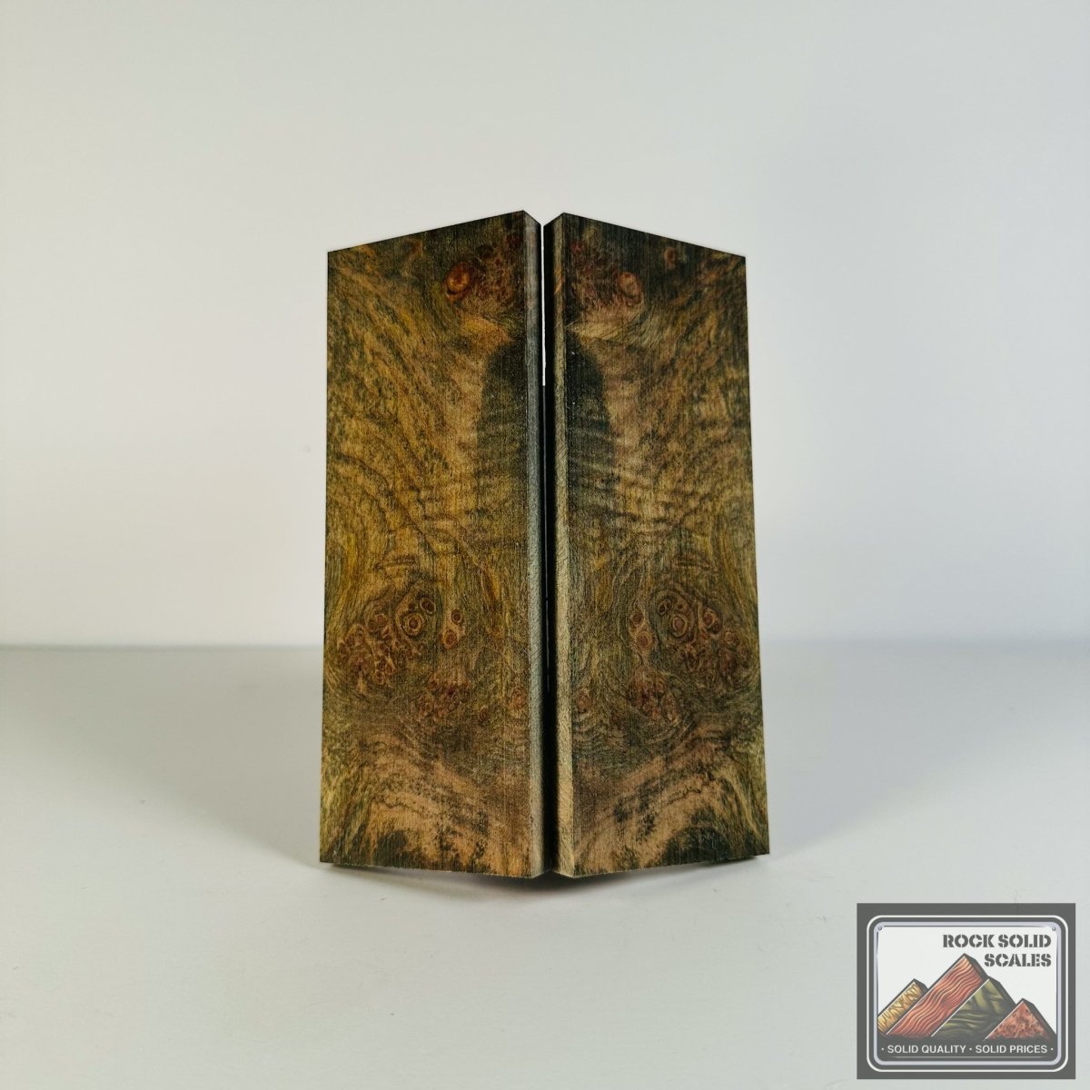 #2611 - Green and Blue Curly Maple Burl - RockSolid Scales -