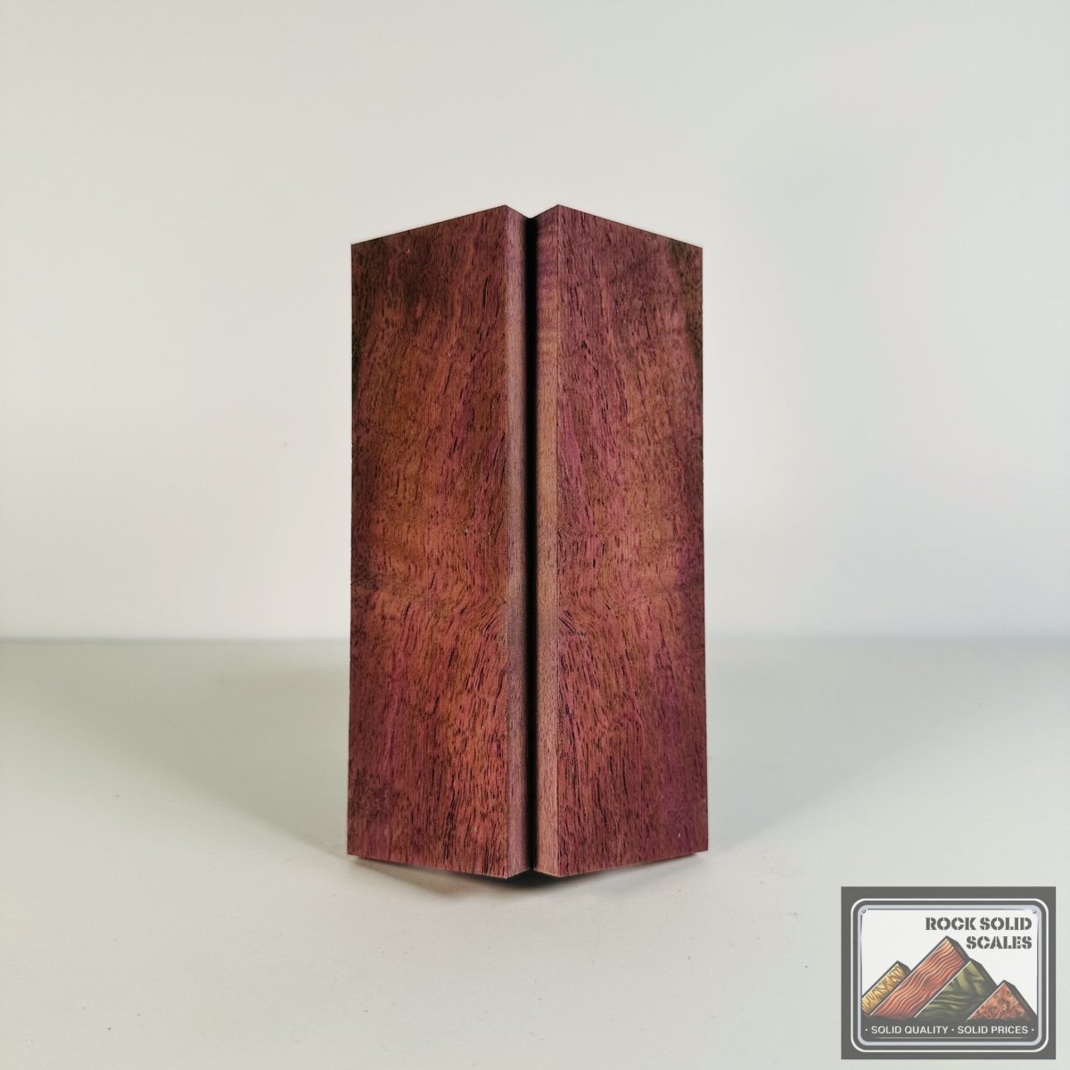 #2677 - Purple Curly Claro Walnut Sapwood - RockSolid Scales -