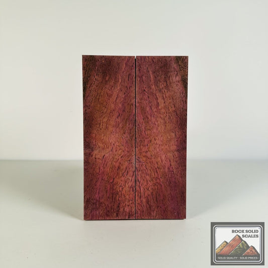 #2677 - Purple Curly Claro Walnut Sapwood - RockSolid Scales -