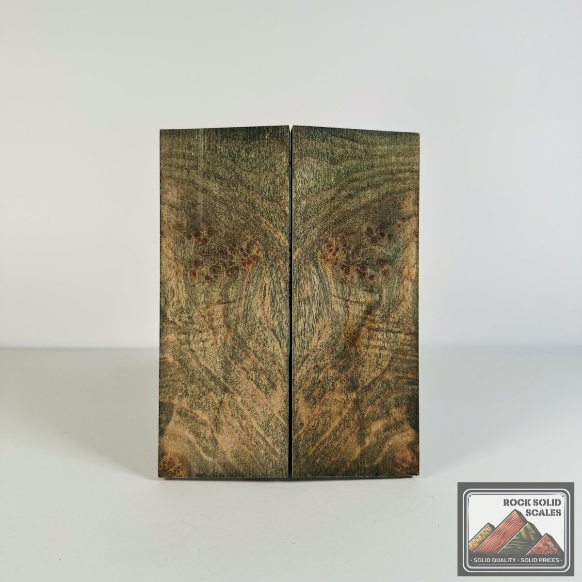 #2678 - Green and Blue Curly Maple Burl - RockSolid Scales -