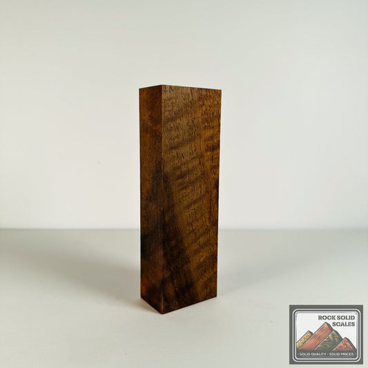 #2685 - Curly Bastogne Walnut Block - RockSolid Scales -