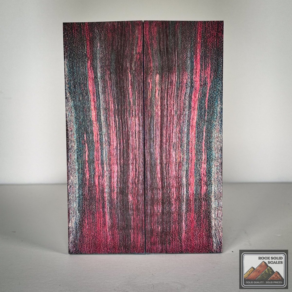 #2736 - Key Blue and Maroon Curly Maple - RockSolid Scales -