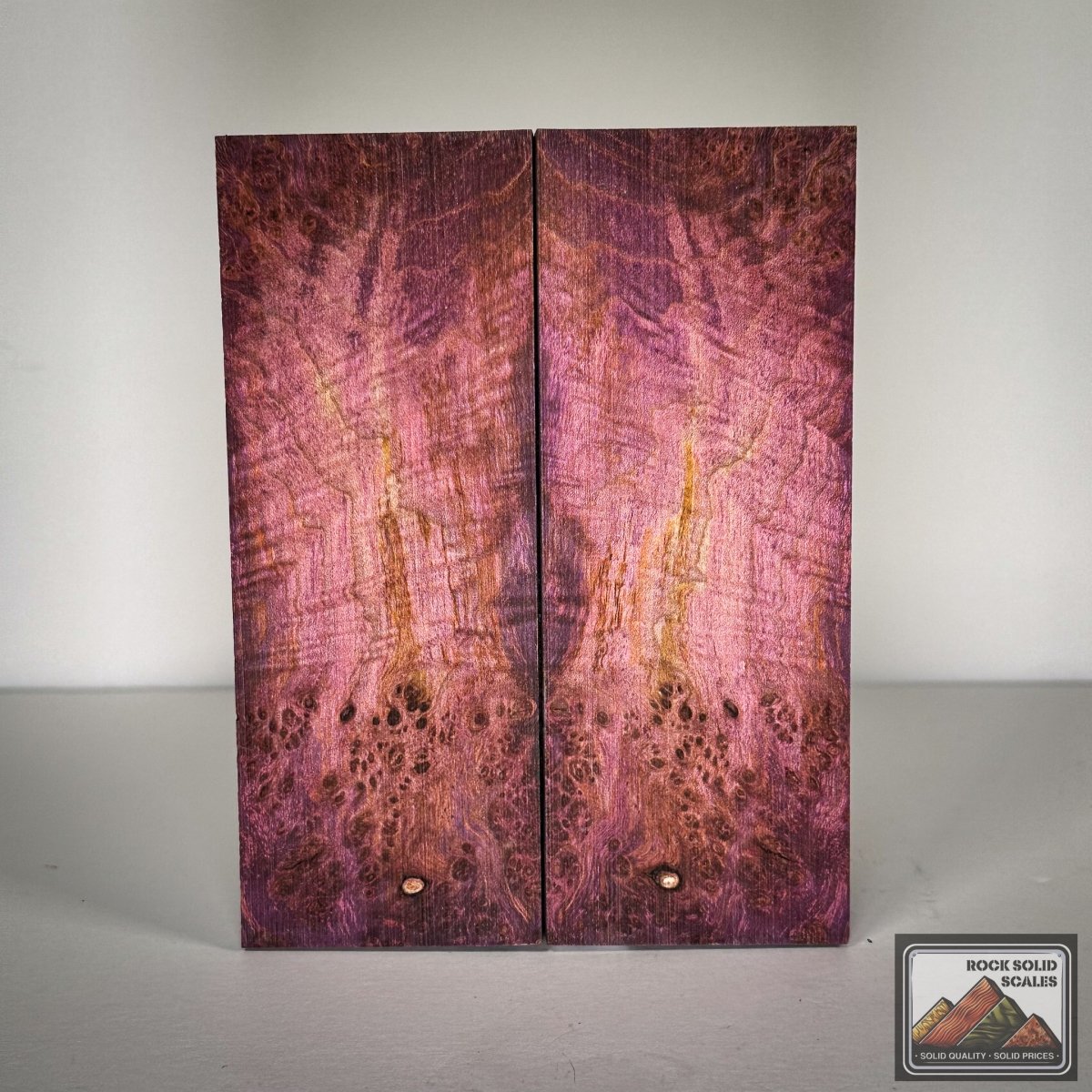 #2737 - Purple and Sunset Curly Maple Burl - RockSolid Scales -