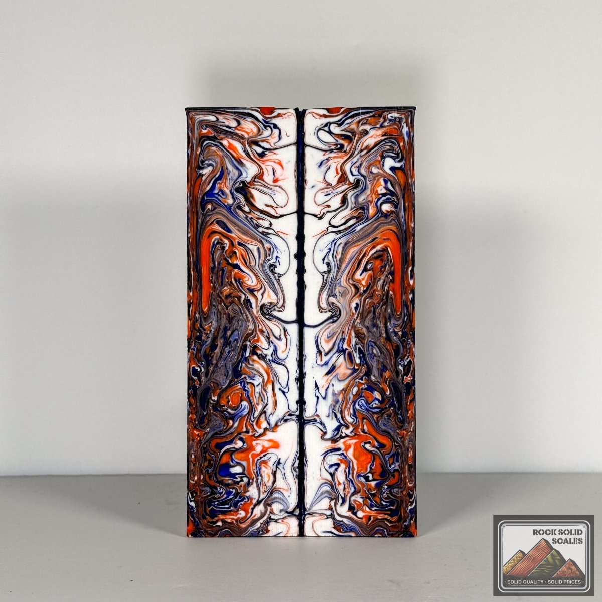 #2755 - Blue/White/Orange Acrylic - RockSolid Scales -