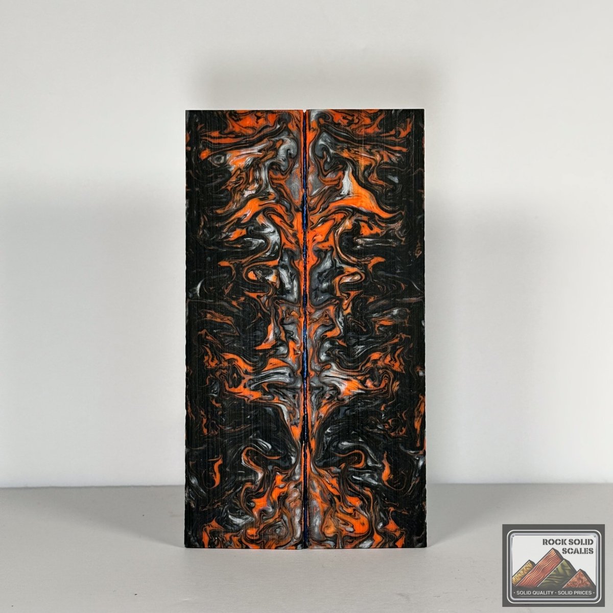#2767 - Black/Orange/White Pearl Swirl Acrylic - RockSolid Scales -