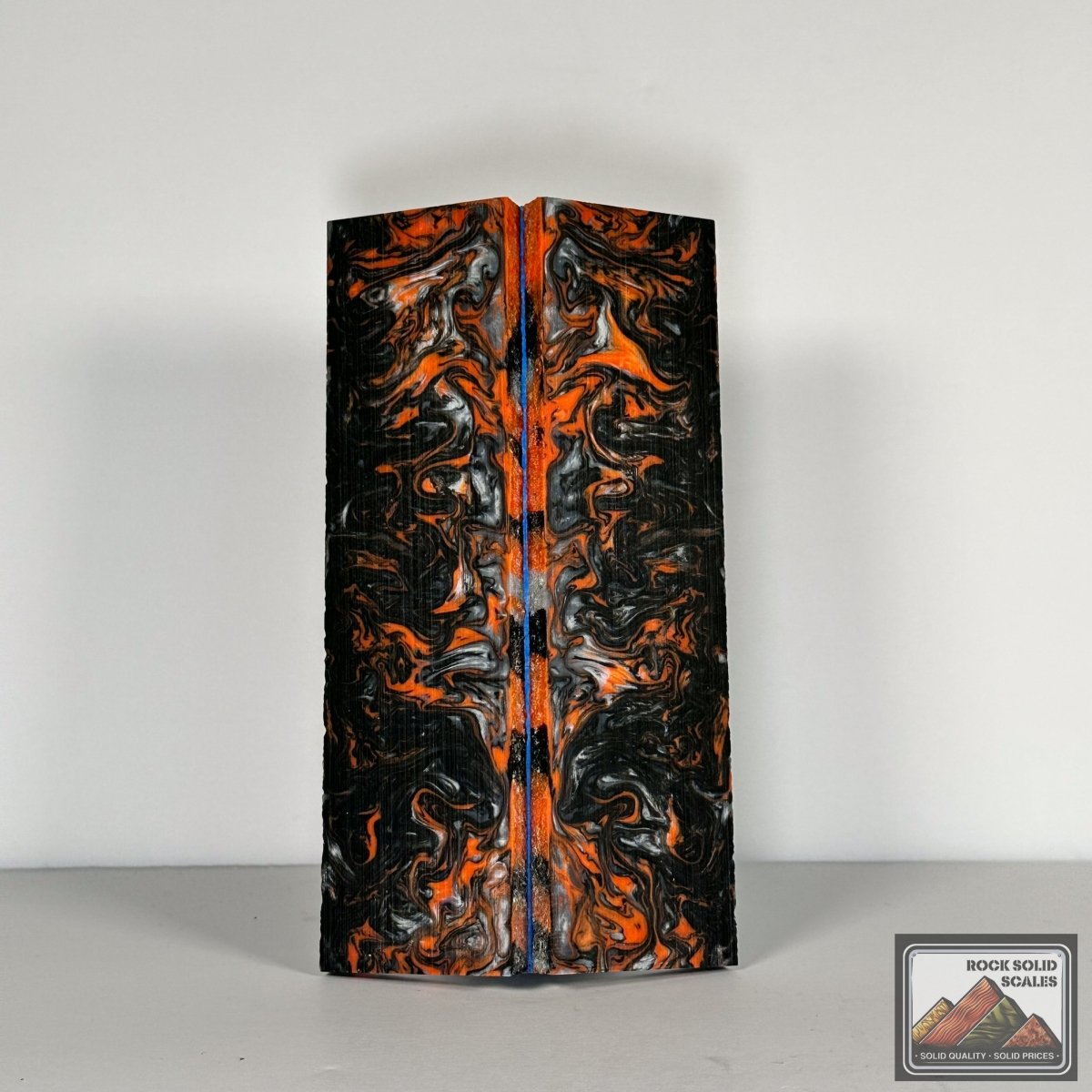 #2767 - Black/Orange/White Pearl Swirl Acrylic - RockSolid Scales -