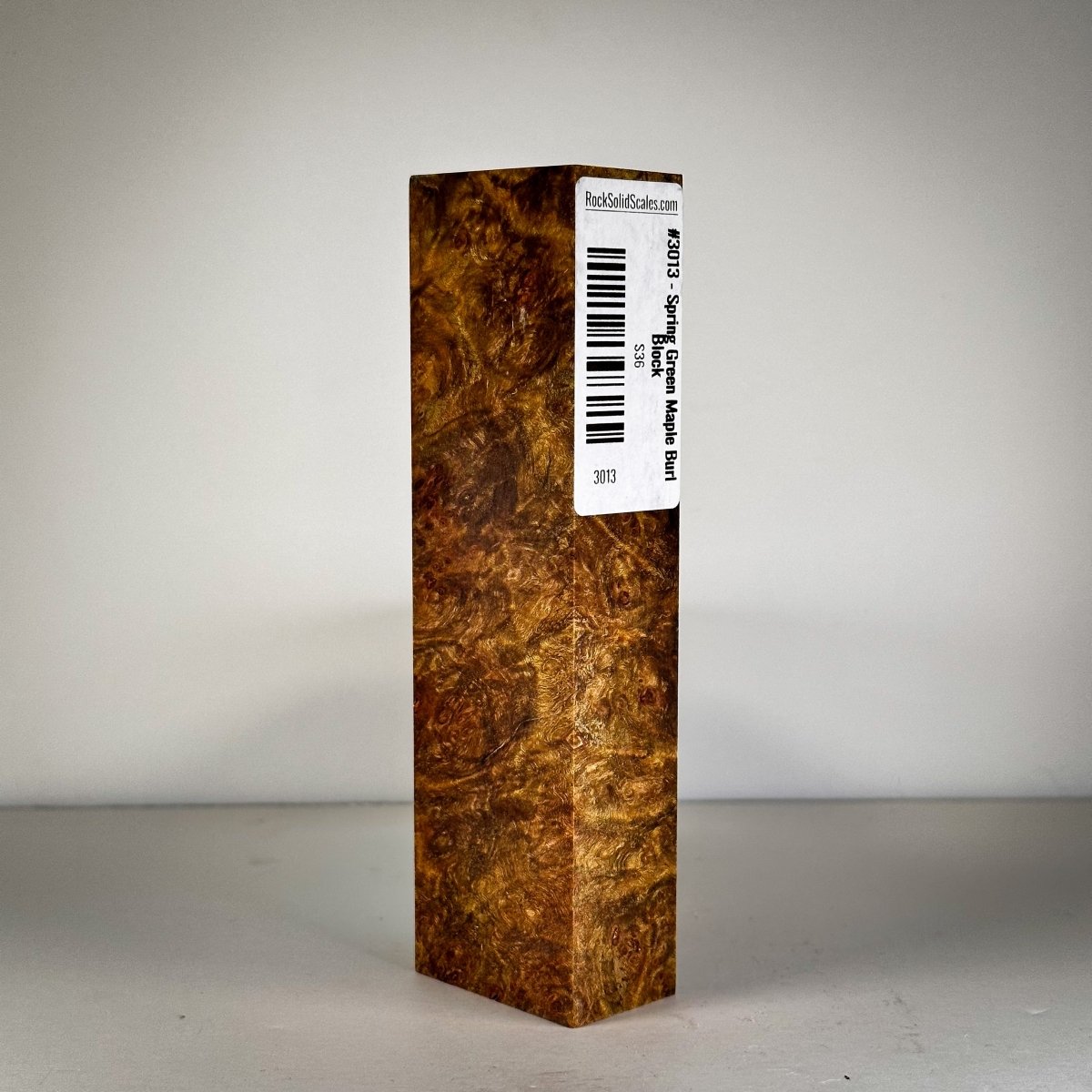 #3013 - Spring Green Maple Burl Block - RockSolid Scales -