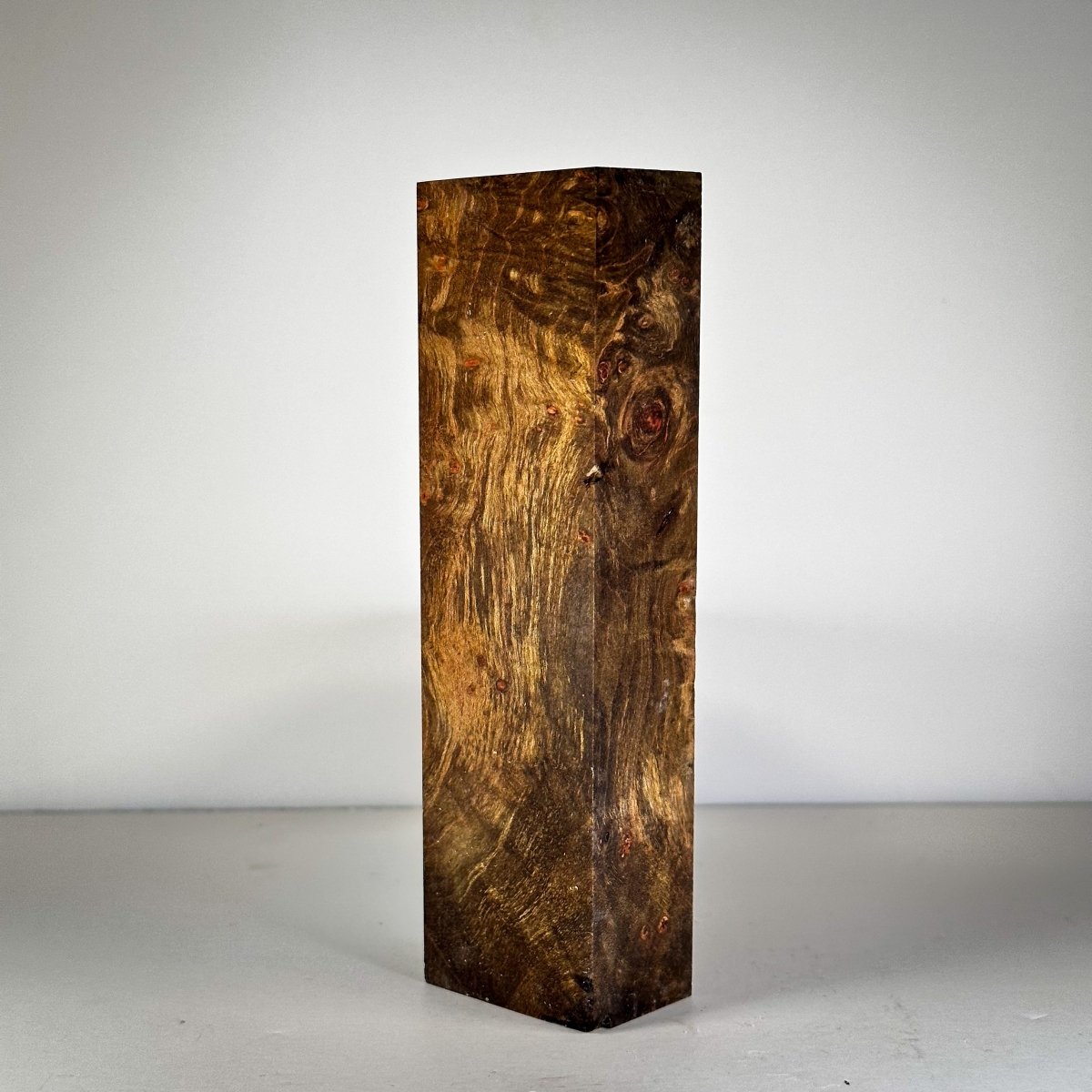 #3014 - Olive Green Maple Burl Block - RockSolid Scales -