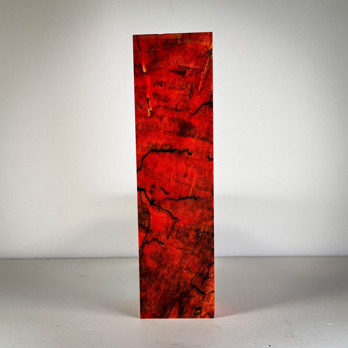 #3016 - Mandarin Orange Spalted Hackberry Block - RockSolid Scales -