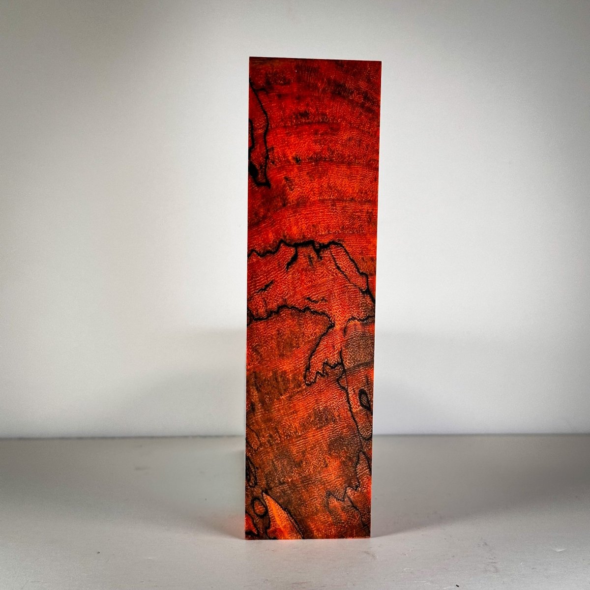 #3016 - Mandarin Orange Spalted Hackberry Block - RockSolid Scales -