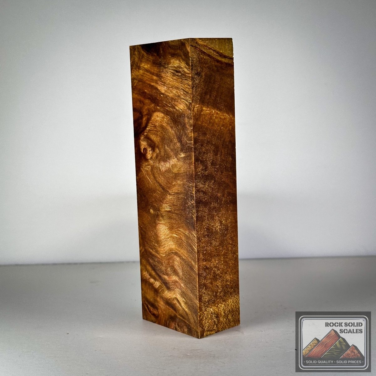 #3019 - Spring Green Maple Burl Block - RockSolid Scales -