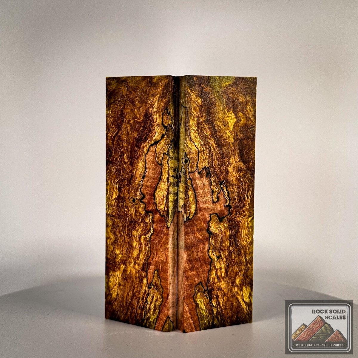 #3044 - Spring Green Curly Spalted Maple - RockSolid Scales -