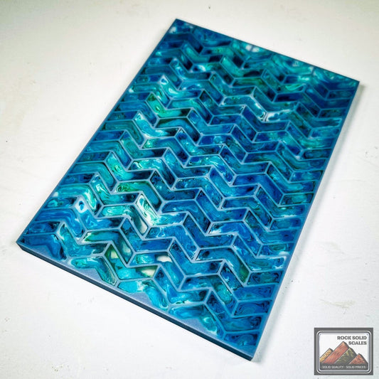 3D Chevron Matrix - Seafoam 4 Color Pour - RockSolid Scales -