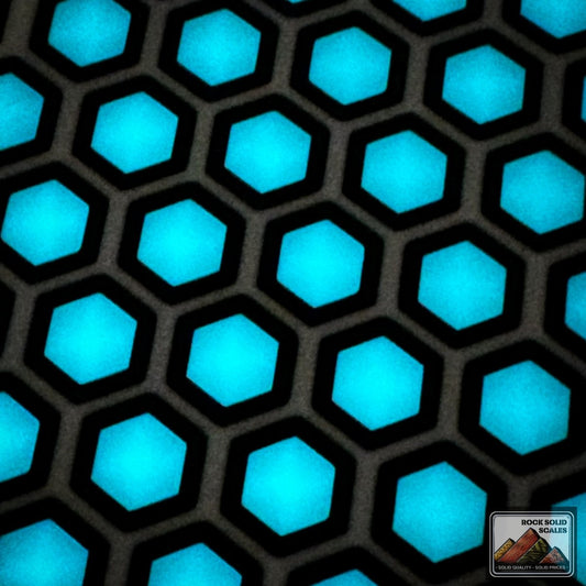 3D Hex - Black/White/Teal GLOW - RockSolid Scales -