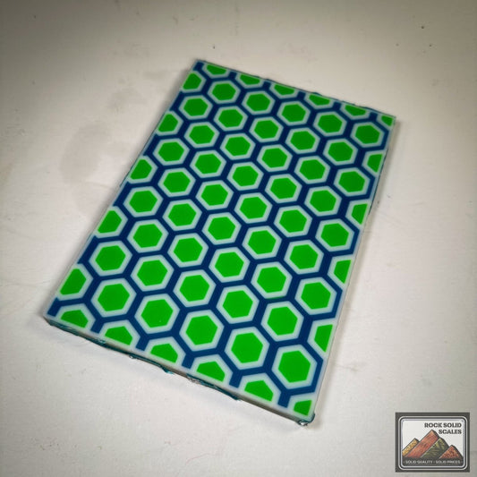 3D Hex - Blue/White/Green GLOW - RockSolid Scales -