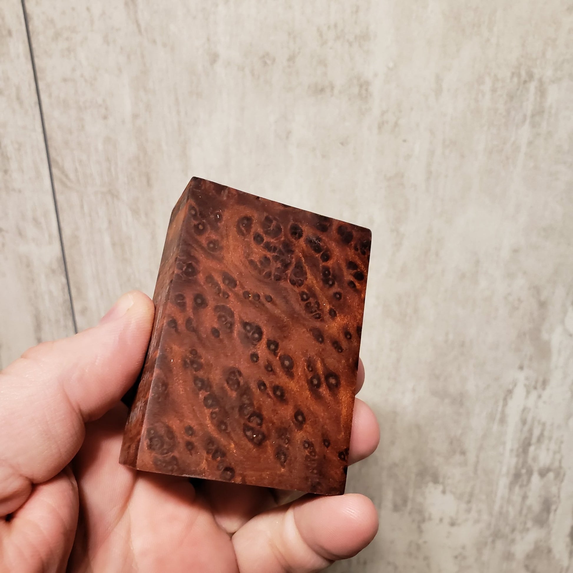 #520 Redwood Lace Burl - Red/Orange Dye BLOCK - RockSolid Scales -