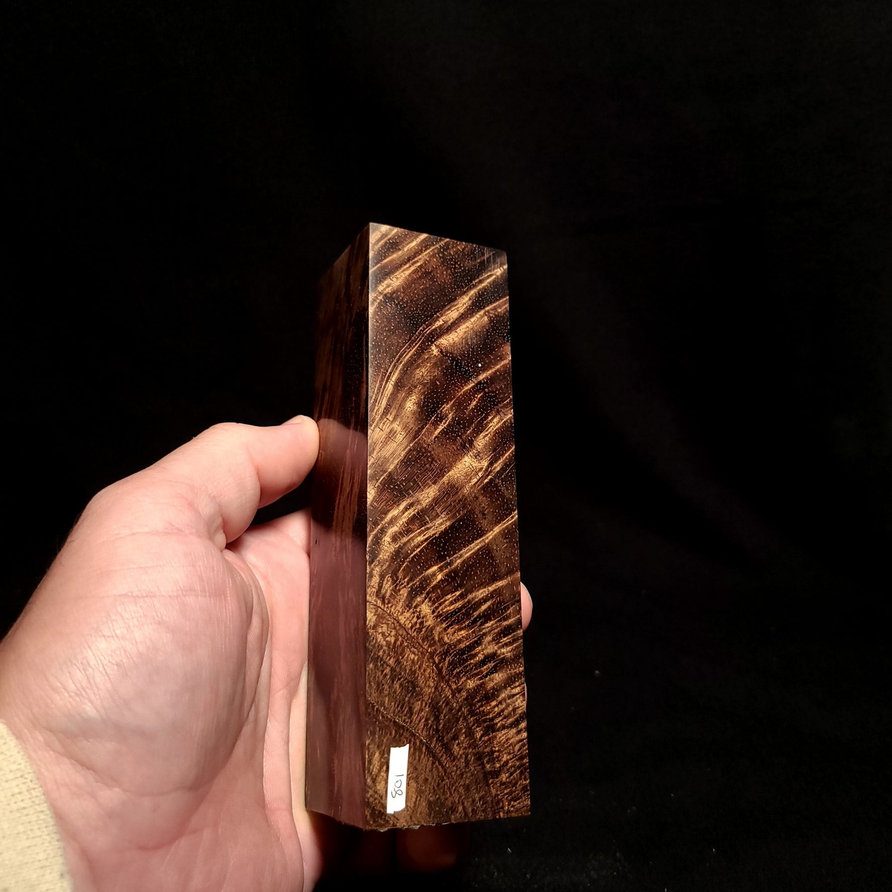 #801 - Curly Chocolate Koa - K&G Stabilized - RockSolid Scales -