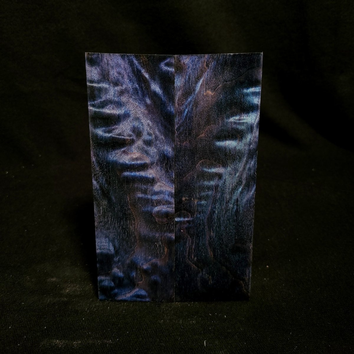 #819 - Blue/Black Double Dye Angelstep Quilted Maple - K&G Stabilized - RockSolid Scales -