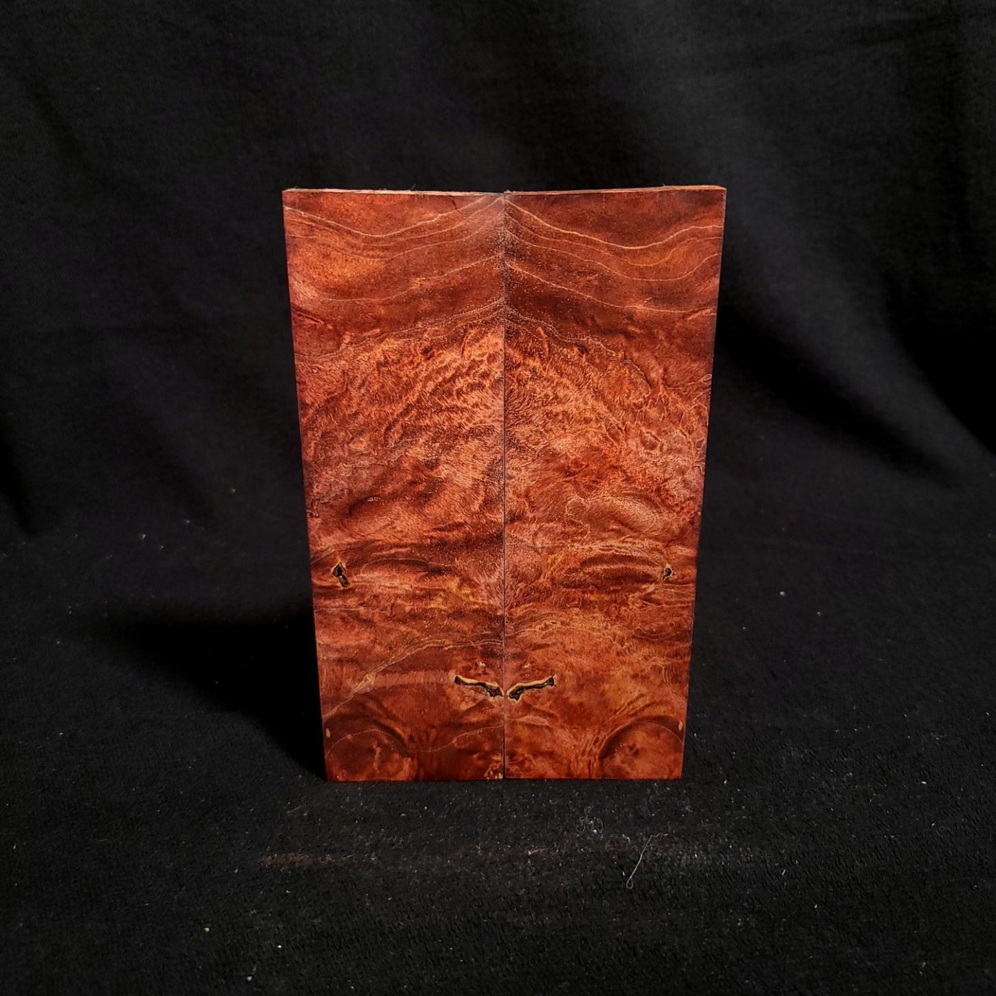 #846 - Red/Orange Double Dye Box Elder Burl - K&G Stabilized - RockSolid Scales -