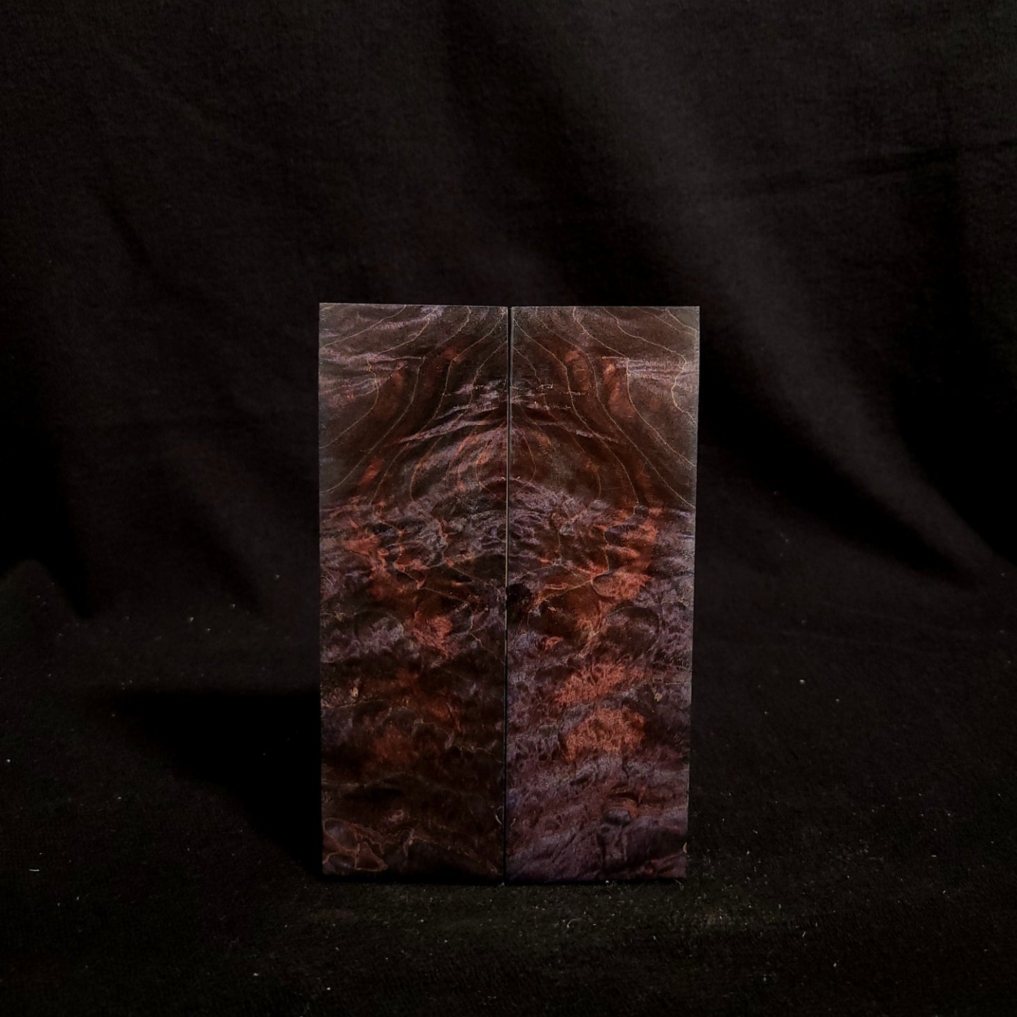 #868 - Red/Blue Double Dye Box Elder Burl - K&G Stabilized - RockSolid Scales -