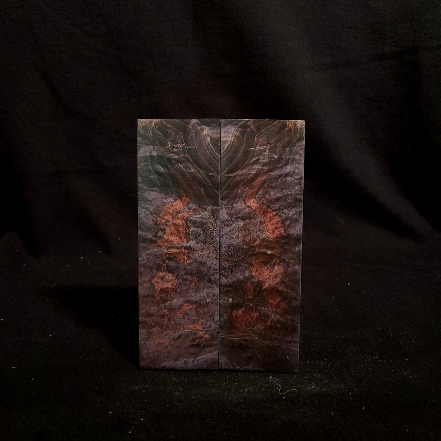 #875 - Red/Blue Double Dye Box Elder Burl - K&G Stabilized - RockSolid Scales -