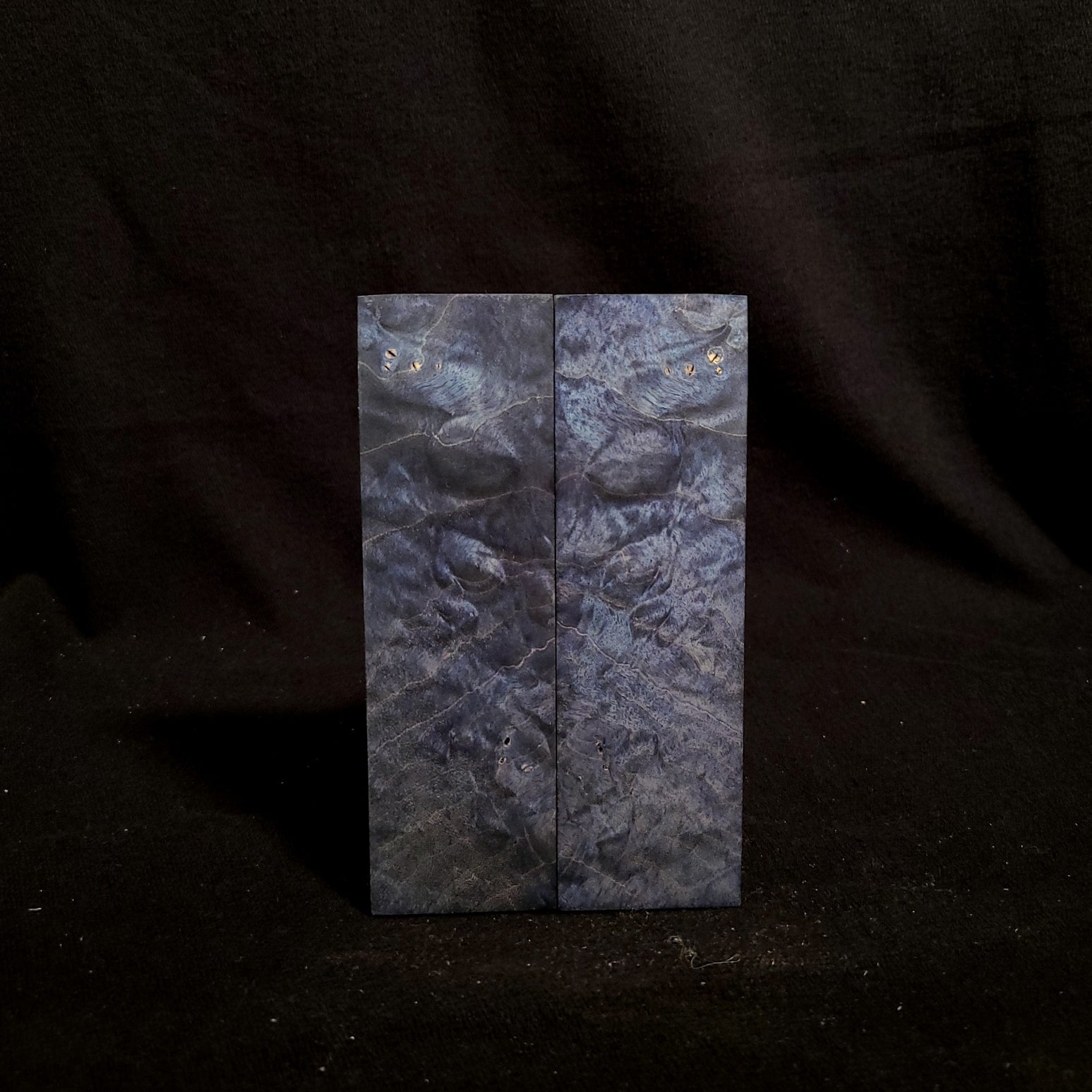 #878 - Black/Blue Box Elder Burl - K&G Stabilized - RockSolid Scales -