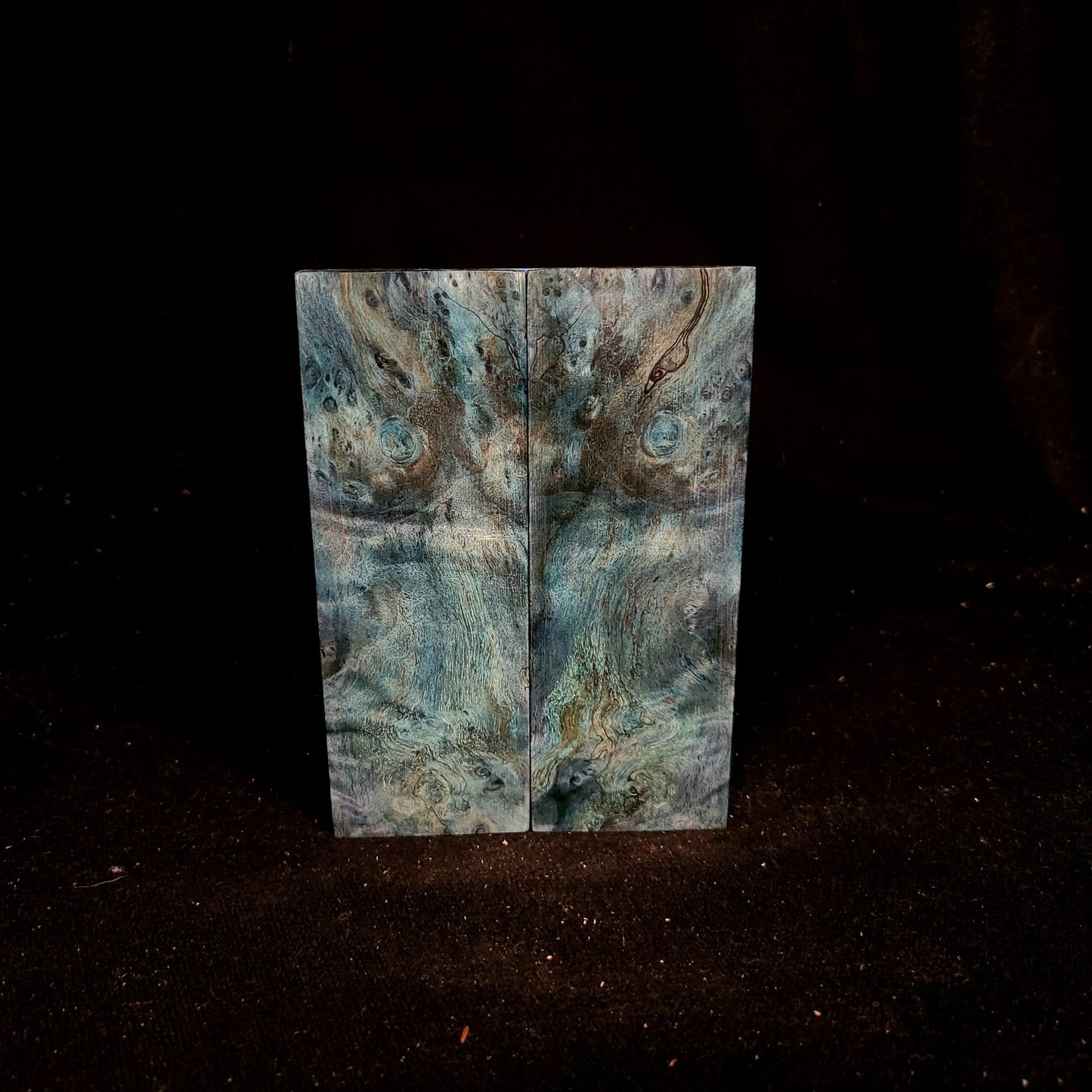 #953 Dark Blue Spalted Maple Burl - K&G Stabilized - RockSolid Scales -