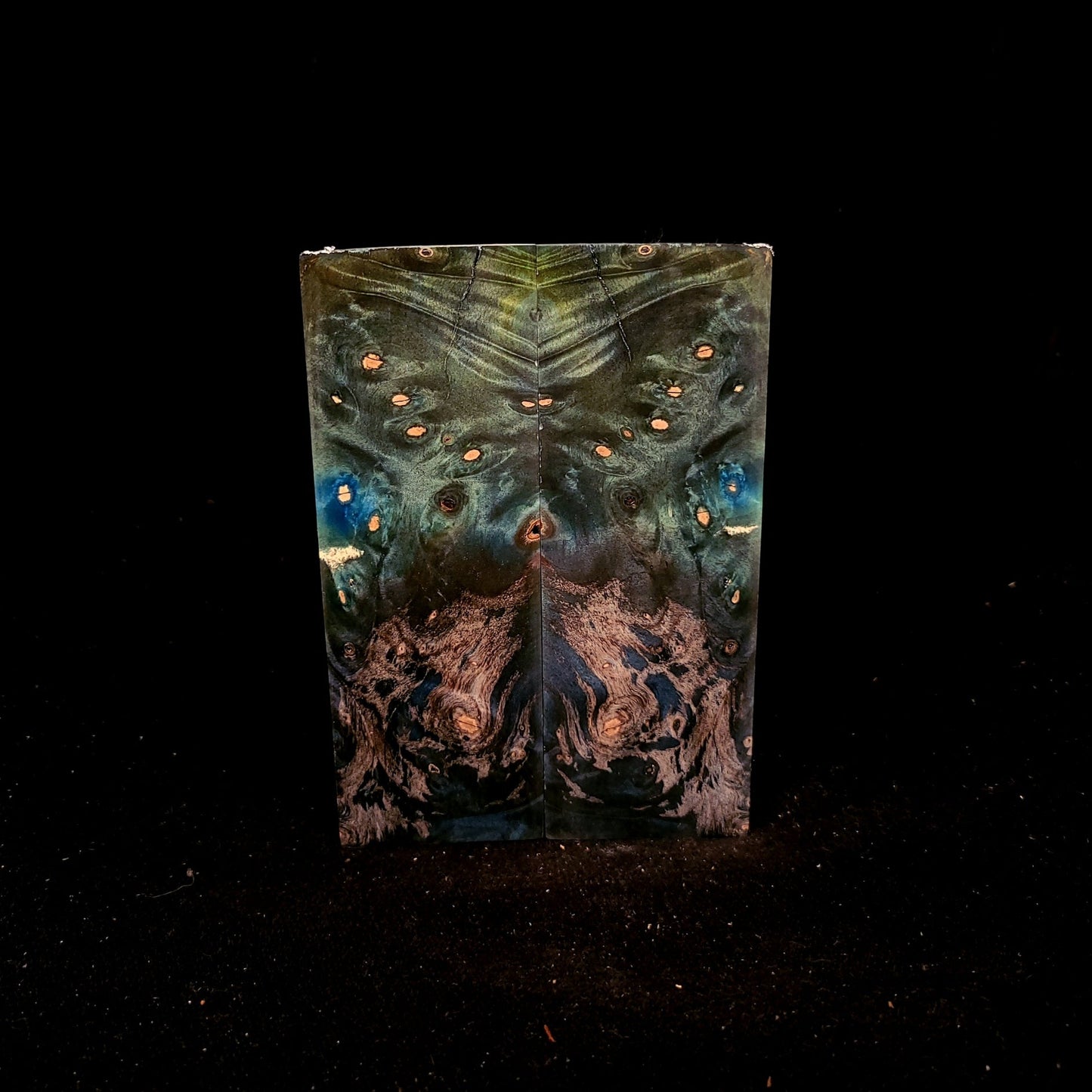 #960 Triple Dyed Buckeye Burl - Black, Blue, Peacock Green - RockSolid Scales -