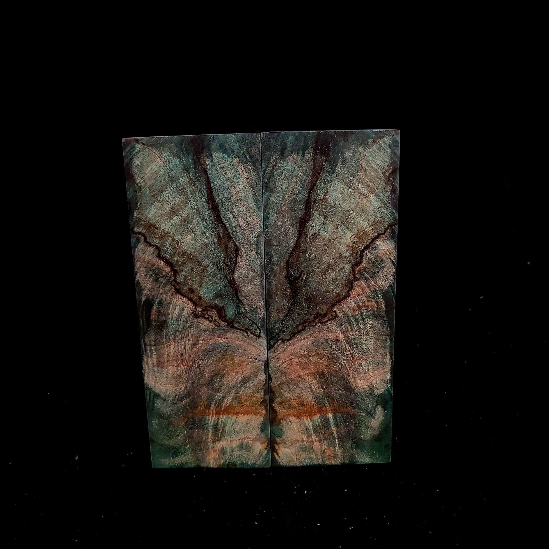 #976 Peacock Green Feather Curl Spalted Maple - RockSolid Scales -