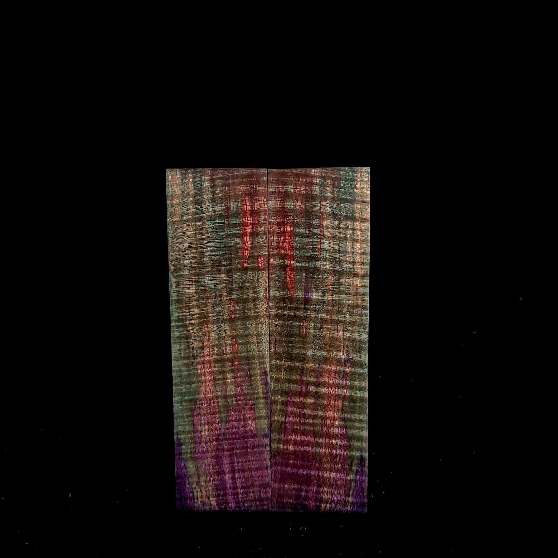 #981 Triple Dye 5A Curly Maple Peacock Green, Purple, Red - RockSolid Scales -