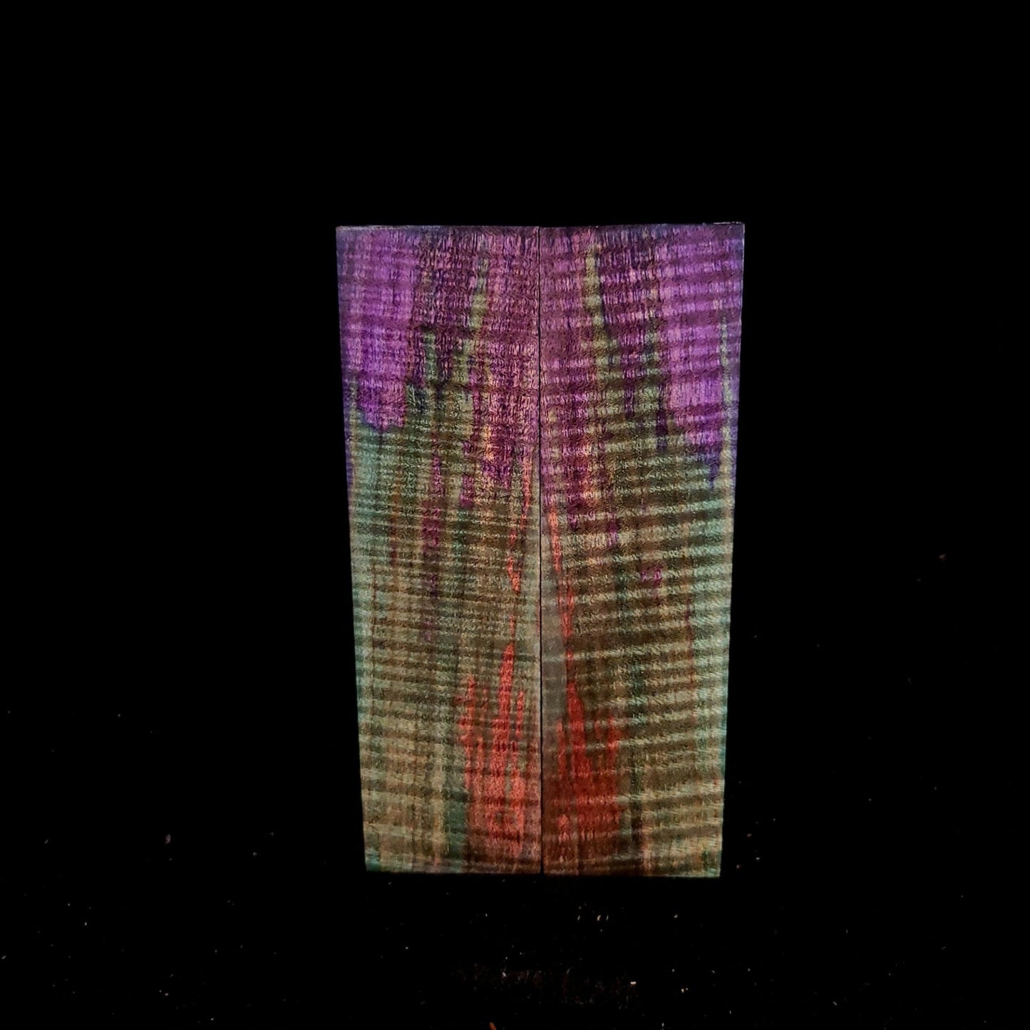 #986 Triple Dye 5A Curly Maple Peacock Green, Purple, Red - RockSolid Scales -